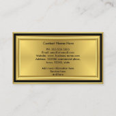 グラフィックモダンアートデザイナー金ゴールドブラックデコ 名刺 (裏面)