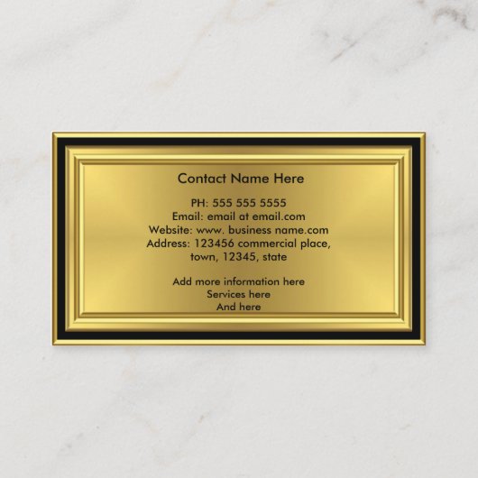 グラフィックモダンアートデザイナー金ゴールドブラックデコ 名刺 (裏面)