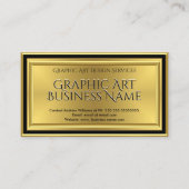 グラフィックモダンアートデザイナー金ゴールドブラックデコ 名刺 (正面)