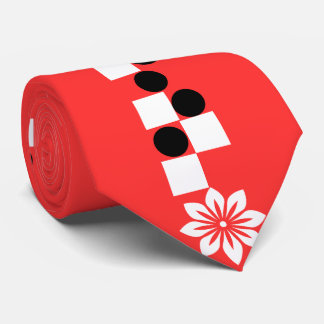 グラフィックモダンエッジ:クリムゾン開花シルクタイ ネクタイ