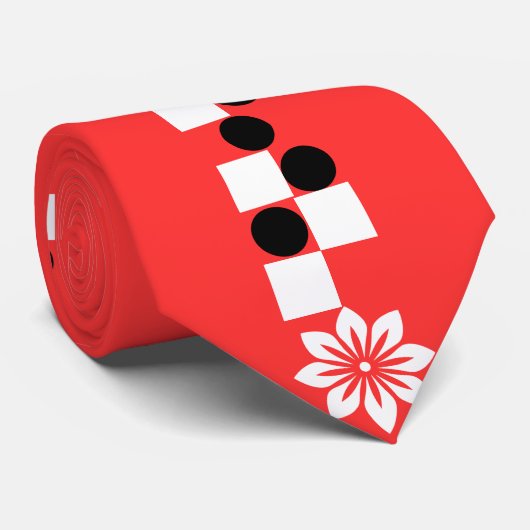 グラフィックモダンエッジ:クリムゾン開花シルクタイ ネクタイ (ロール)