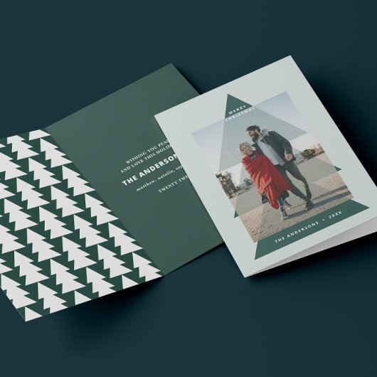 グラフィックモダンスミニマルクリスマ写真 シーズンカード