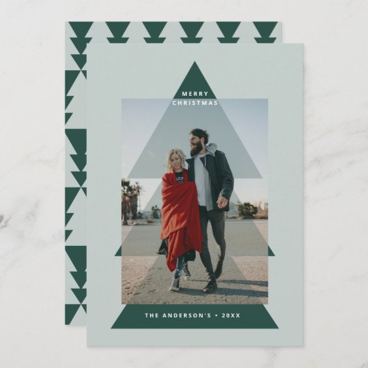 グラフィックモダンスミニマル・ツリーの写真 シーズンカード (正面/裏面)