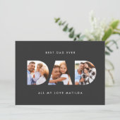 グラフィックモダンタイポグラフィ数々の写真パパ 招待状 (スタンド正面)