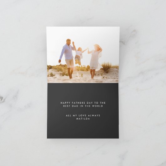 グラフィックモダンタイポグラフィ数々の写真パパ 招待状 (内部)