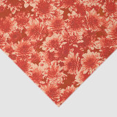 グラフィックモダンダリアパターン、マンダリンオレンジ 薄葉紙 (詳細)