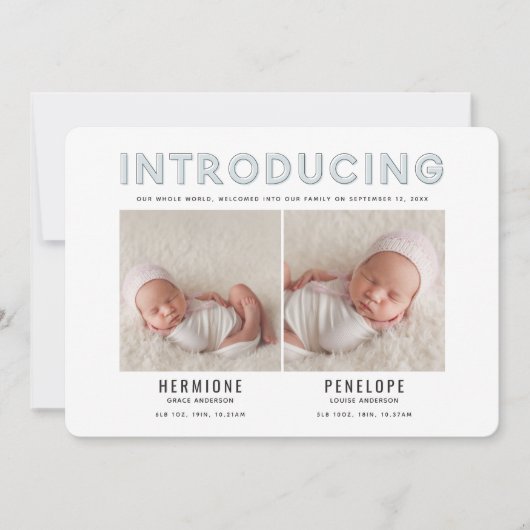 グラフィックモダンツイン誕生の発表の紹介 案内状 (正面)