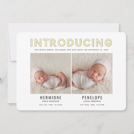 グラフィックモダンツイン誕生の発表の紹介 案内状 (正面)