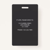 グラフィックモダンデザインナース写真ID バッジ (裏面)