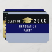 グラフィックモダンデザイン卒業，卒業パーティー 招待状 (正面/裏面)