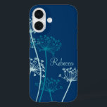 グラフィックモダンフラワーチェルビル名ipad case iPhone 16ケース<br><div class="desc">可愛いコンテンポラリーフローラの青かわいらし色、アクアティール（緑がかった色）の色合い。牛のモダンスタイルの花のスケッチパセリAnthriscus sylvesstris，また、野生のチェルビルとして知られている，野生のビーズパセリ，ケック，または女王アンのレース。カスタマイズお好みの名前で例読Rebeccaオリジナルデザインとスケッチby Sarah Trett.</div>