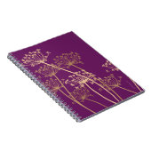 グラフィックモダンフラワーチャビル紫色のアートノート ノートブック (右側)