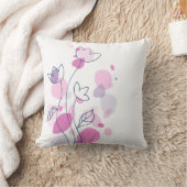 グラフィックモダンフラワーペタル白ネイビーピンク枕 クッション (ブランケット)