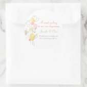 グラフィックモダンフラワーペタル結婚のキャンディステッカー ラウンドシール (バッグ)