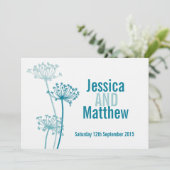 グラフィックモダンフラワー牛パセリ結婚式の招待 招待状 (スタンド正面)