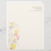 グラフィックモダンフラワー花びらのレターヘッド レターヘッド (正面/裏面)