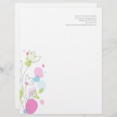 グラフィックモダンフラワー花びらのレターヘッド レターヘッド (正面/裏面)