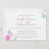 グラフィックモダンフラワー花びらの結婚式の招待 招待状 (裏面)