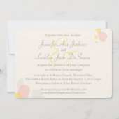 グラフィックモダンフラワー花びらの結婚式の招待 招待状 (裏面)