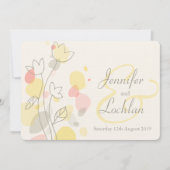 グラフィックモダンフラワー花びらの結婚式の招待 招待状 (正面)