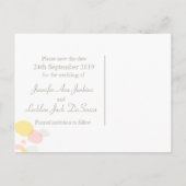 グラフィックモダンフラワー花びらは日付カードを保存 案内ポストカード (裏面)