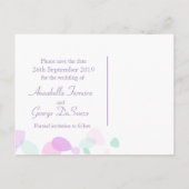 グラフィックモダンフラワー花びらは日付カードを保存 案内ポストカード (裏面)