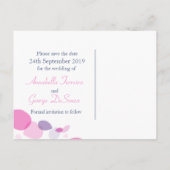 グラフィックモダンフラワー花びらは日付カードを保存 案内ポストカード (裏面)