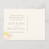 グラフィックモダンフラワー花びらは日付カードを保存 案内ポストカード (裏面)