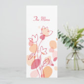 グラフィックモダンフラワー花びらディナーメニュー メニュー (スタンド正面)