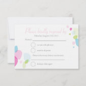 グラフィックモダンフラワー花びらフォーマルウェディングRSVP 出欠カード (裏面)