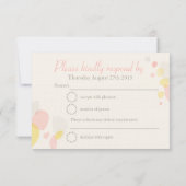 グラフィックモダンフラワー花びらフォーマルウェディングRSVP 出欠カード (裏面)