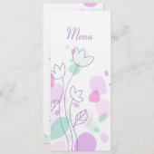 グラフィックモダンフラワー花びら結婚のディナーメニュー メニュー (正面/裏面)