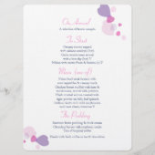 グラフィックモダンフラワー花びら結婚のディナーメニュー メニュー (裏面)