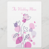 グラフィックモダンフラワー花びら結婚のディナーメニュー メニュー (正面)