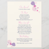 グラフィックモダンフラワー花びら結婚のディナーメニュー メニュー (裏面)