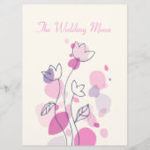 グラフィックモダンフラワー花びら結婚のディナーメニュー メニュー (正面)