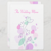 グラフィックモダンフラワー花びら結婚のディナーメニュー メニュー (正面/裏面)