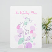 グラフィックモダンフラワー花びら結婚のディナーメニュー メニュー (スタンド正面)