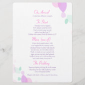 グラフィックモダンフラワー花びら結婚のディナーメニュー メニュー (裏面)