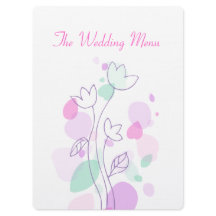 グラフィックモダンフラワー花びら結婚のディナーメニュー