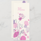 グラフィックモダンフラワー花びら結婚のディナーメニュー メニュー (正面/裏面)