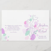 グラフィックモダンフラワー花びら結婚式 プログラム (正面)