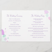 グラフィックモダンフラワー花びら結婚式 プログラム (裏面)