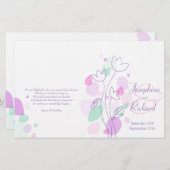 グラフィックモダンフラワー花びら結婚式 プログラム (正面/裏面)