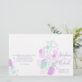 グラフィックモダンフラワー花びら結婚式 プログラム (スタンド正面)