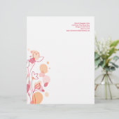 グラフィックモダンフラワー花びら赤いレターヘッド レターヘッド (スタンド正面)