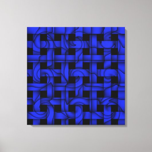 グラフィックモダンブルーウィーブパターンキャンバスのウォールアート キャンバスプリント (正面)