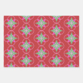 グラフィックモダンホリデーtrioギフトラップ ラッピングペーパーシート (正面3)