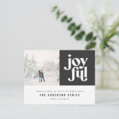 グラフィックモダンミニマルスのクリスマスのタイポグラフィ写真 シーズンポストカード (スタンド正面)