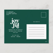 グラフィックモダンミニマルスのクリスマスタイポグラフィシック シーズンポストカード (裏面)